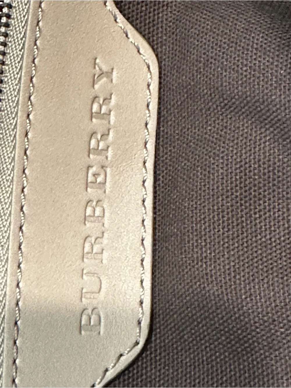 Burberry Beige and Gray Plaid Top-Handle Tote - Picture 3 of 10
